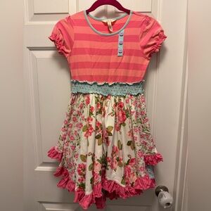 Matilda Jane Pink Striped and Floral Dress